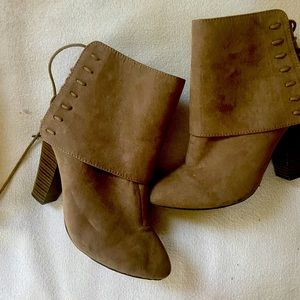 Boots sized 10 faux lace up booties